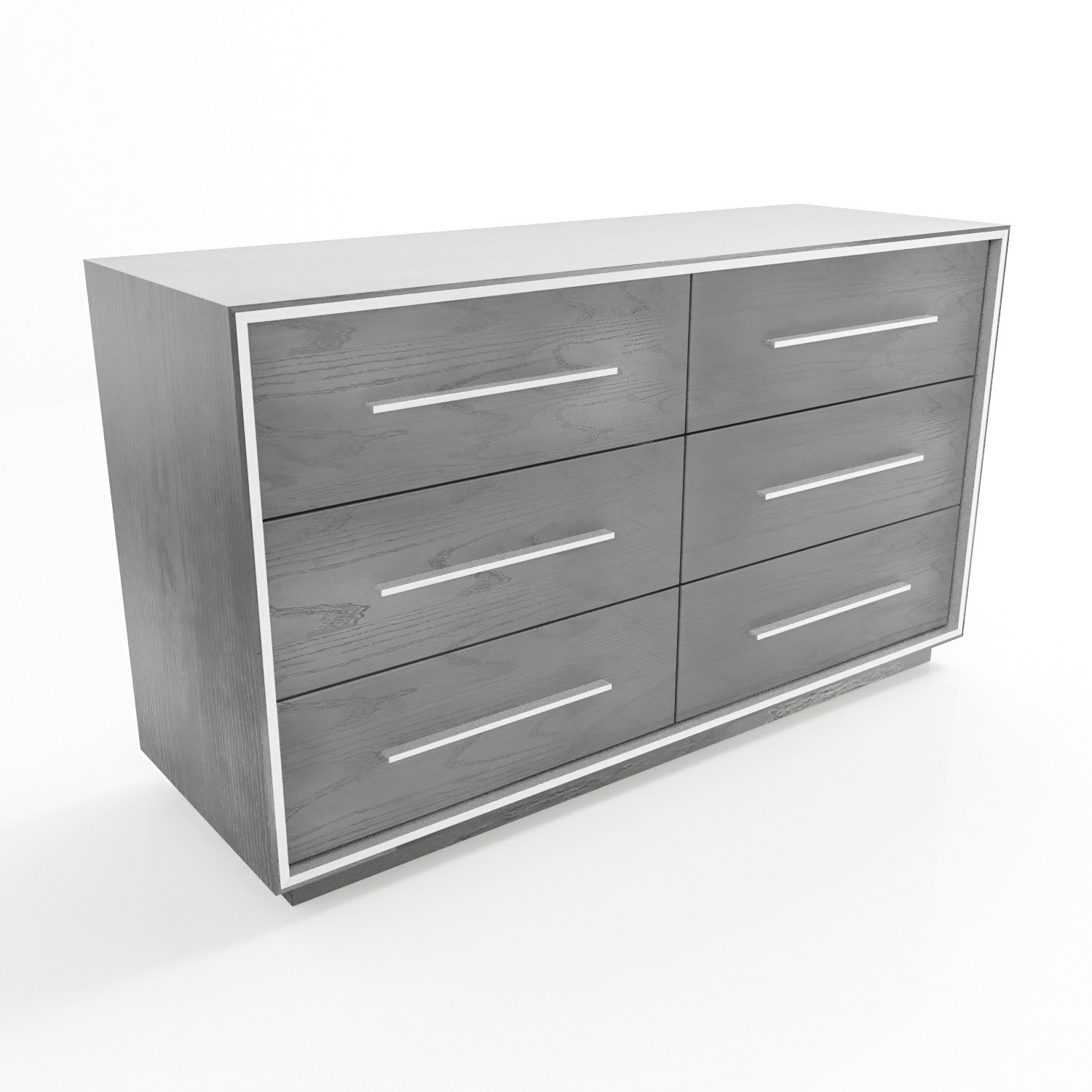 Read more about Wide grey oak rustic chest of 6 drawers franco